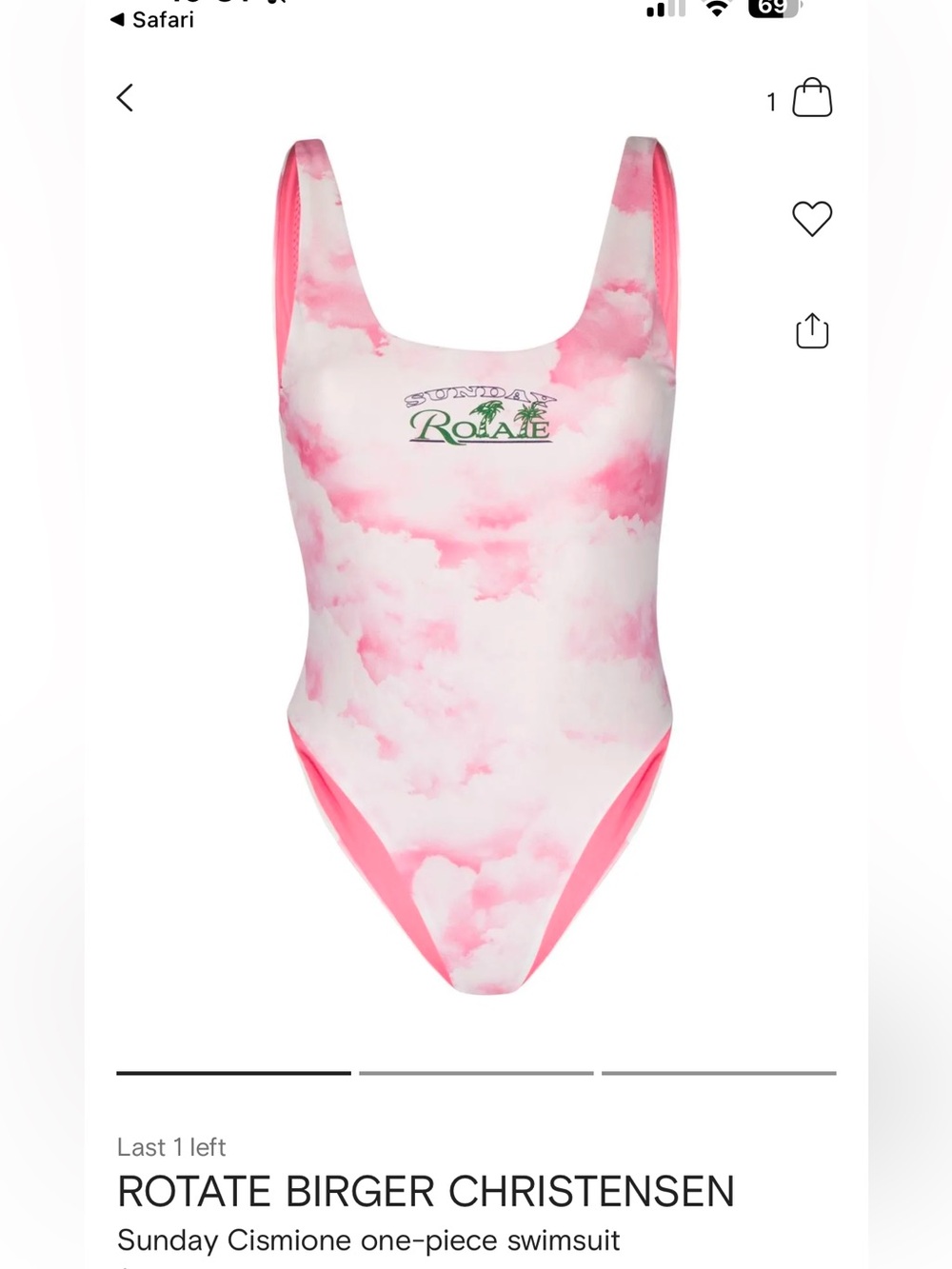 Rotate Birger Christensen Sunday Cismione Pink Tie-Dye One-Piece Swimsuit